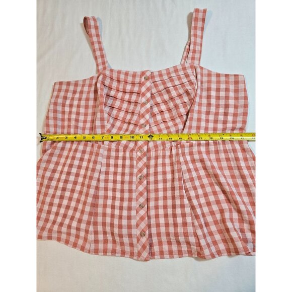 Torrid Size 2X Gingham Smocked Babydoll Tank Top Adjustable Straps New - Picture 11 of 13
